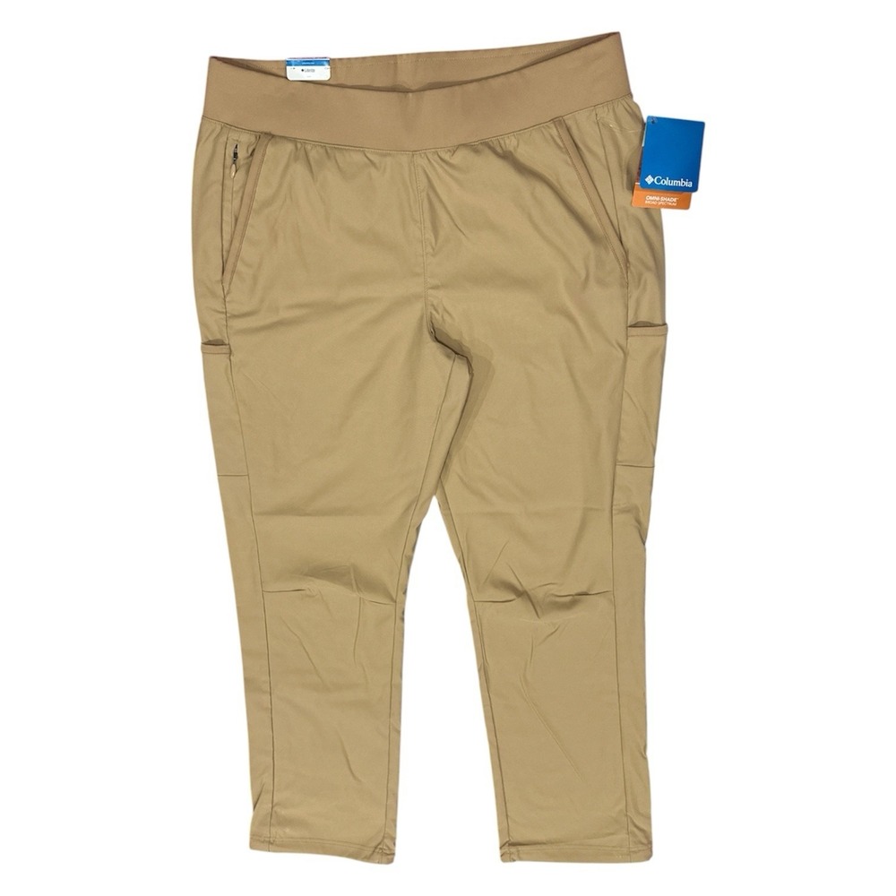 Columbia Women's Sun Protection Straight Leg Trail Pants Tan, Sz Large